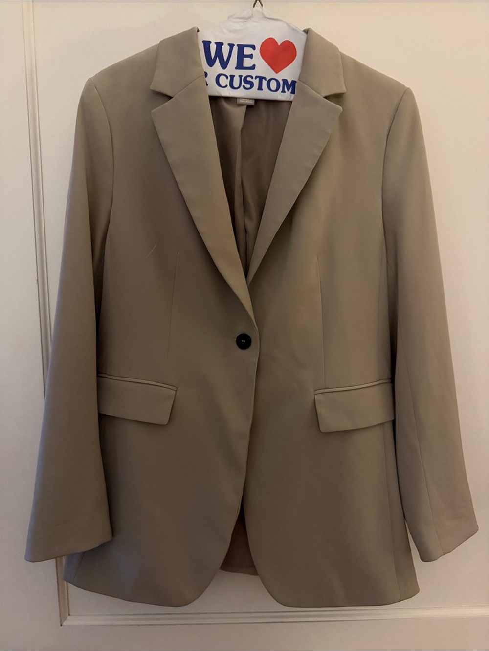 H&M Taupe Single-Button Blazer Jacket